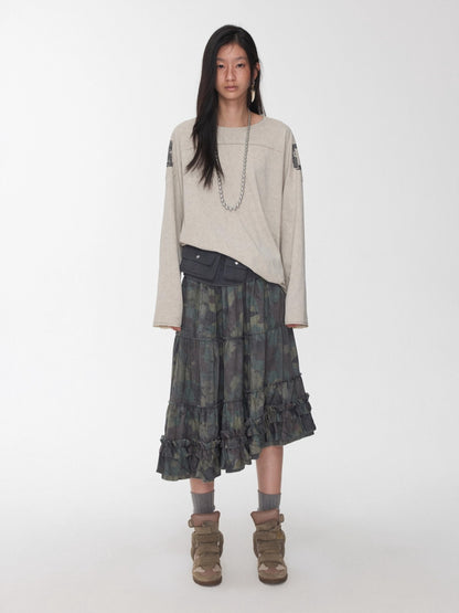 Crystal-Studded Long-Sleeve Tee