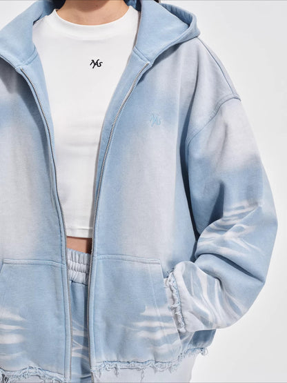 Vintage-Washed Oversized Hooded Sweatshirt