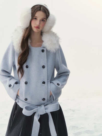 Vintage Double-Breasted Wool-Blend Jacket