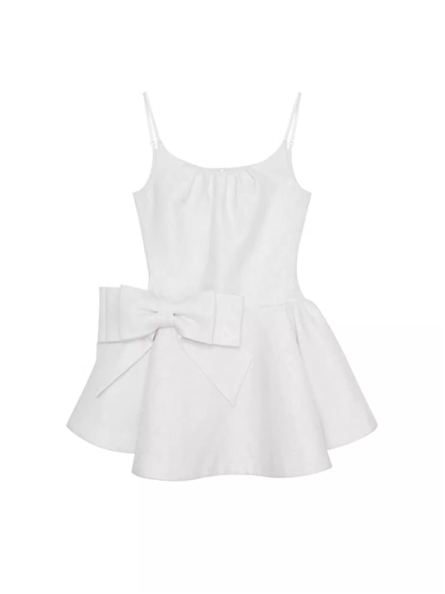 Bow-Detailed Satin-Blend Midi Slip Dress