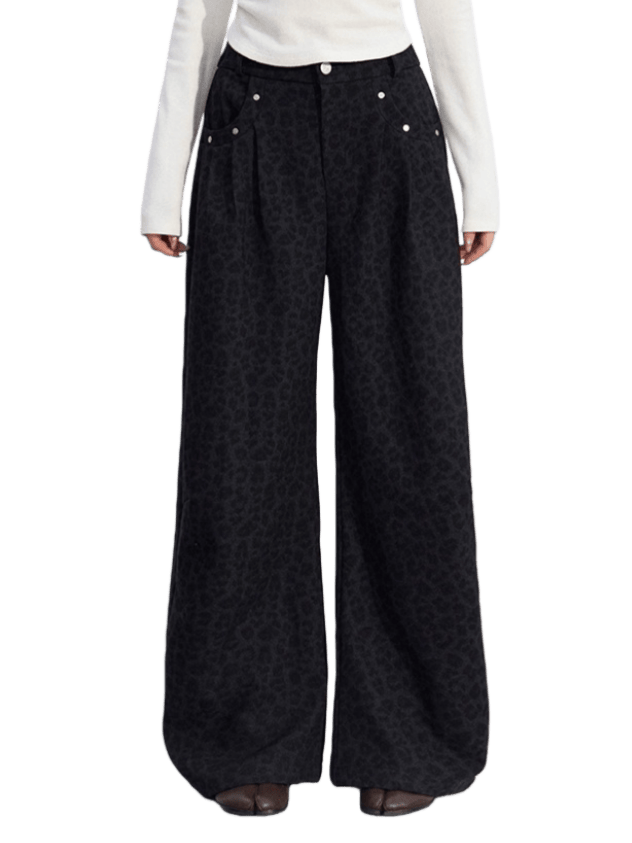 Wool-Blend Wide-Leg Trousers