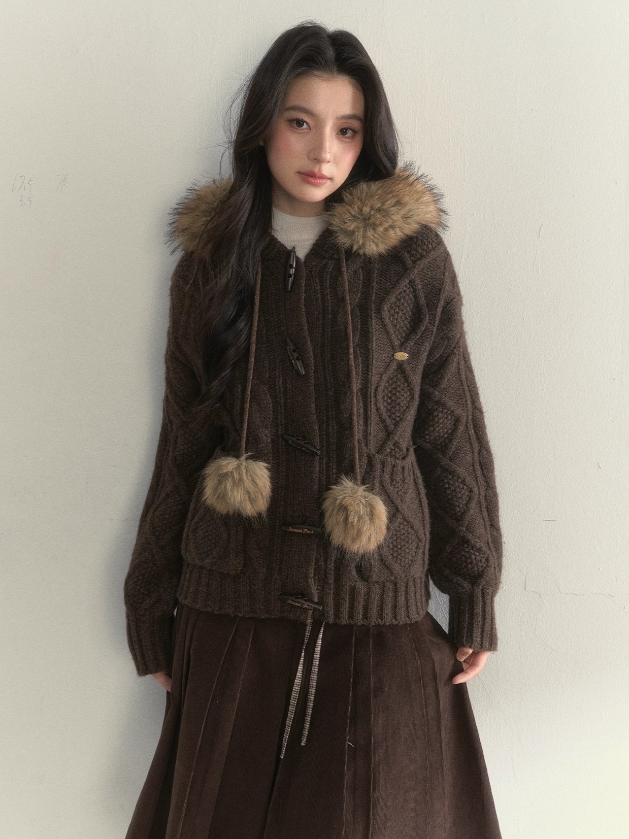 Textured Cable-Knit Wool Sweater