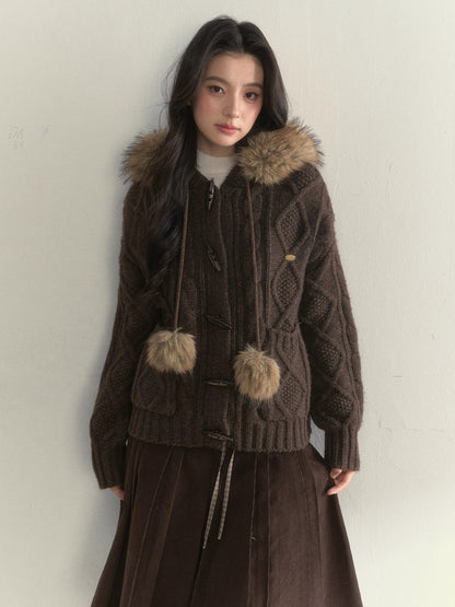 Textured Cable-Knit Wool Sweater