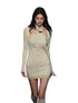 Spliced V-Neck Ribbon Layered Two-piece Dress - CHINASQUAD