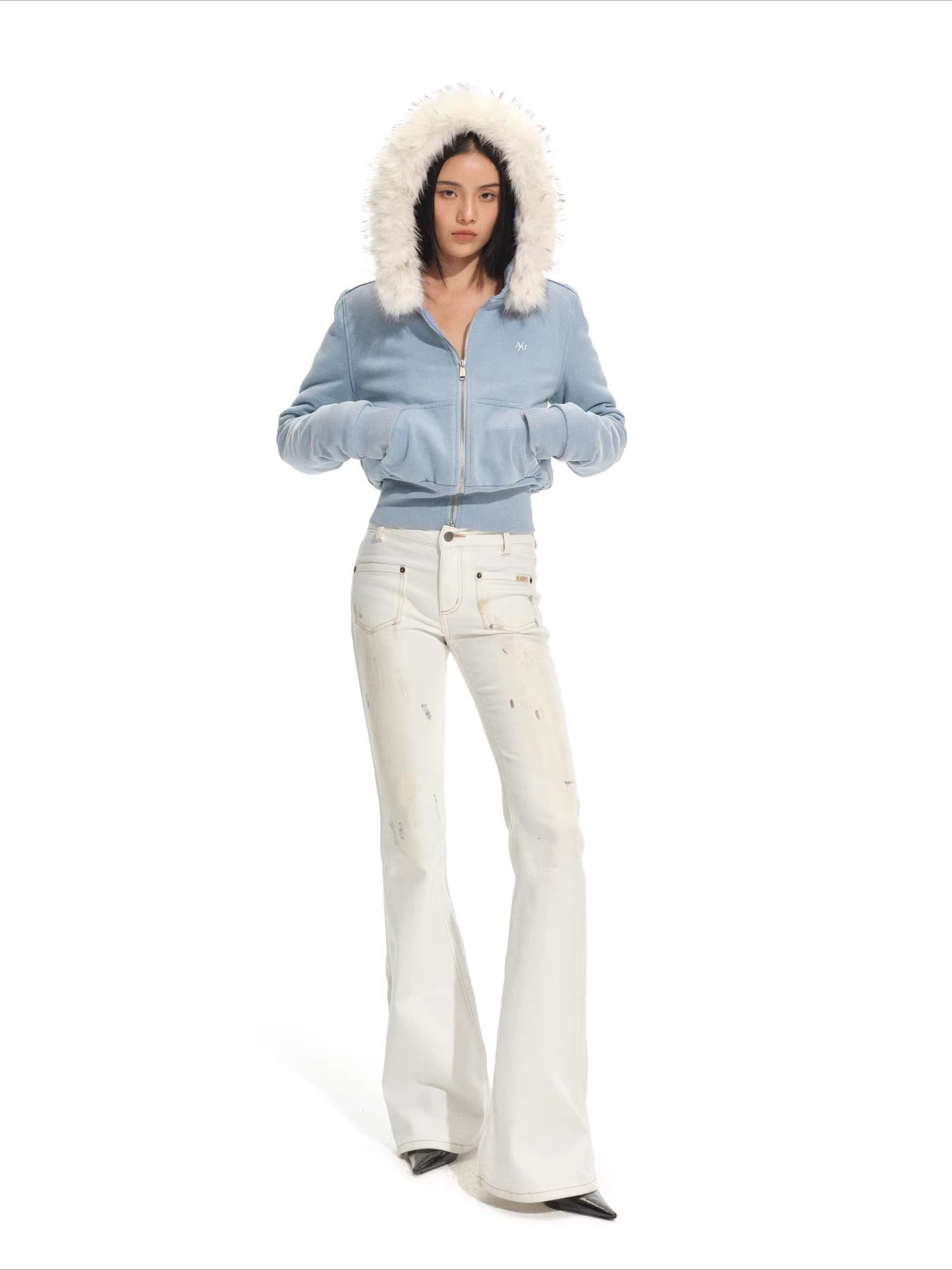 Faux Fur Collar Hooded Cotton Jacket
