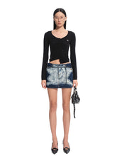 "Feria Series" Volcano Washed Denim Mini Skirt - CHINASQUAD