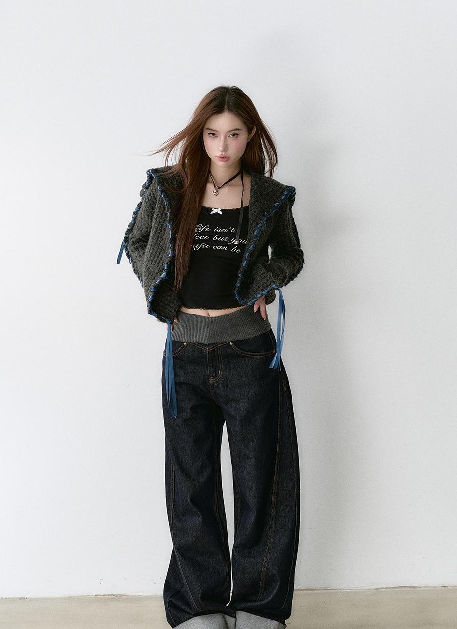 Structured Vintage-Dyed Jeans