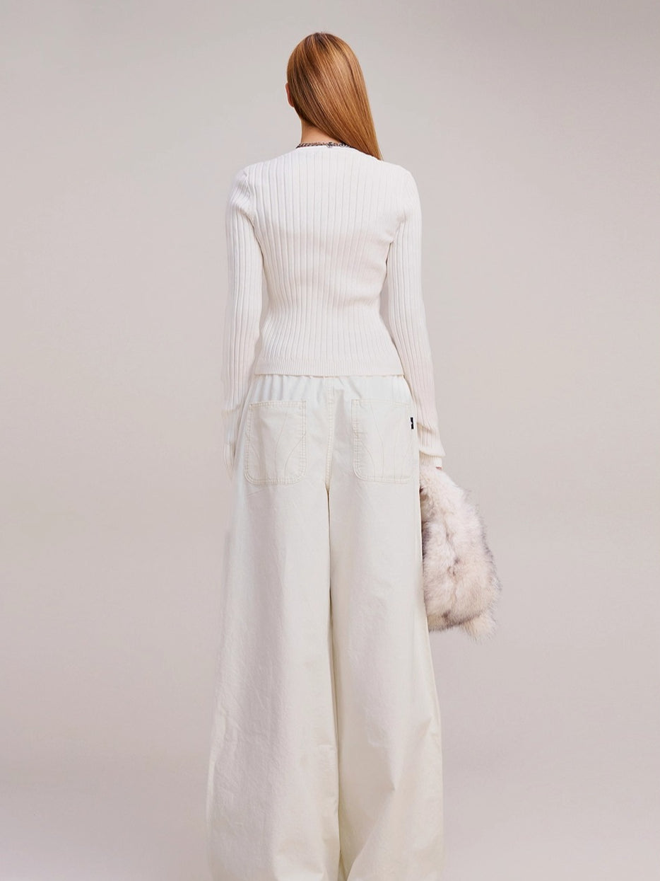 Wild Retro Ribbed Knit Cardigan