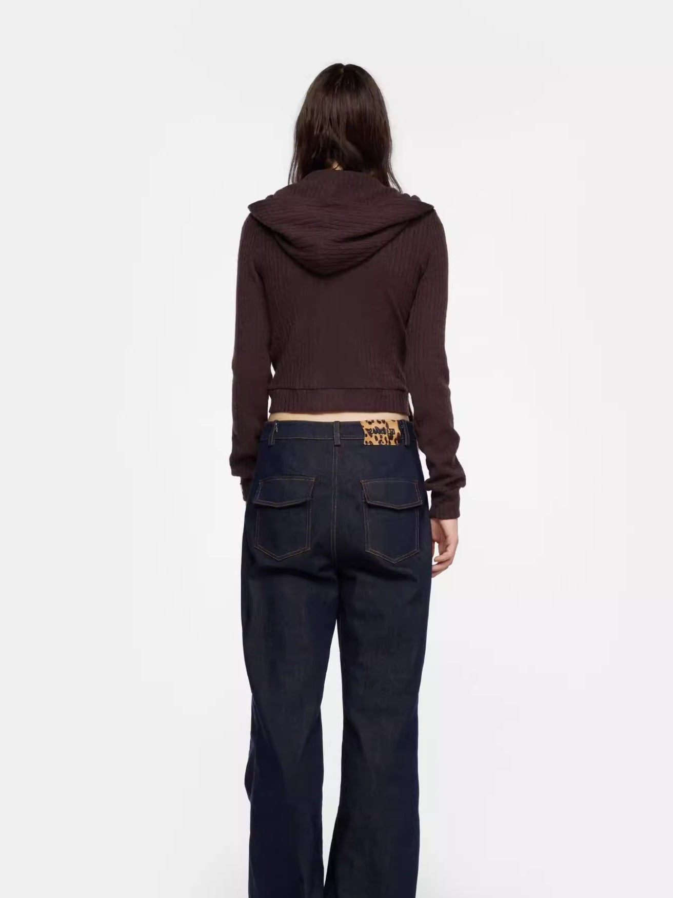 Detachable Braid-Detail Slim Knit Cardigan