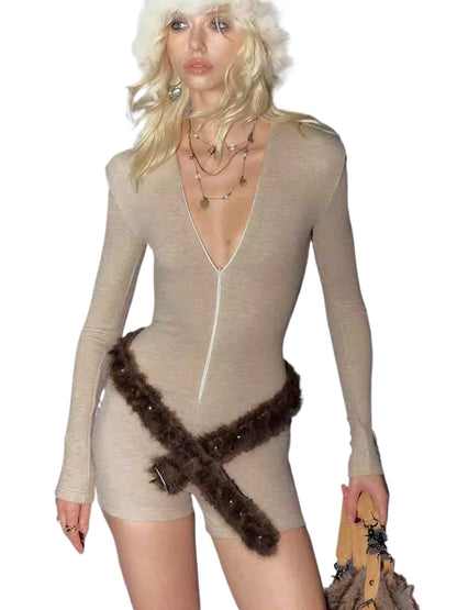 Retro Faux-Fur Waist Belt