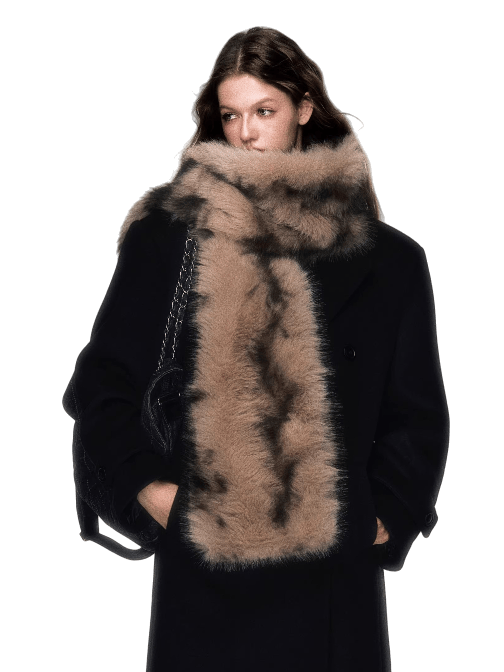 Vintage Cozy Faux Fur Winter Scarf