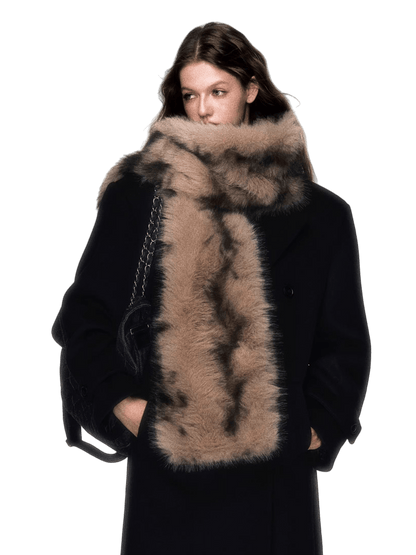 Vintage Cozy Faux Fur Winter Scarf