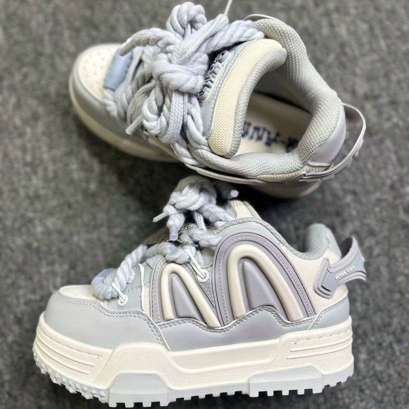 Sky Grey Chunky Casual Sneakers