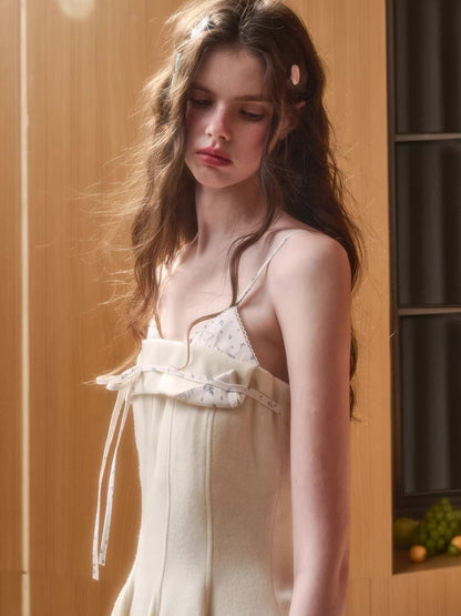 Wool-Blend Puffy Cami Dress