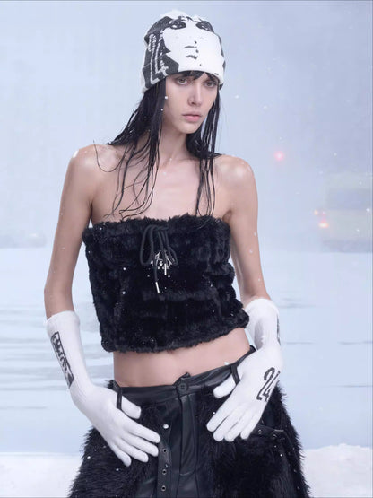 Printed Branded Knit Gloves