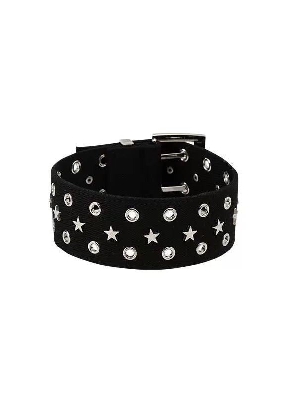 Black &amp; White Star Studded Collar/Belt