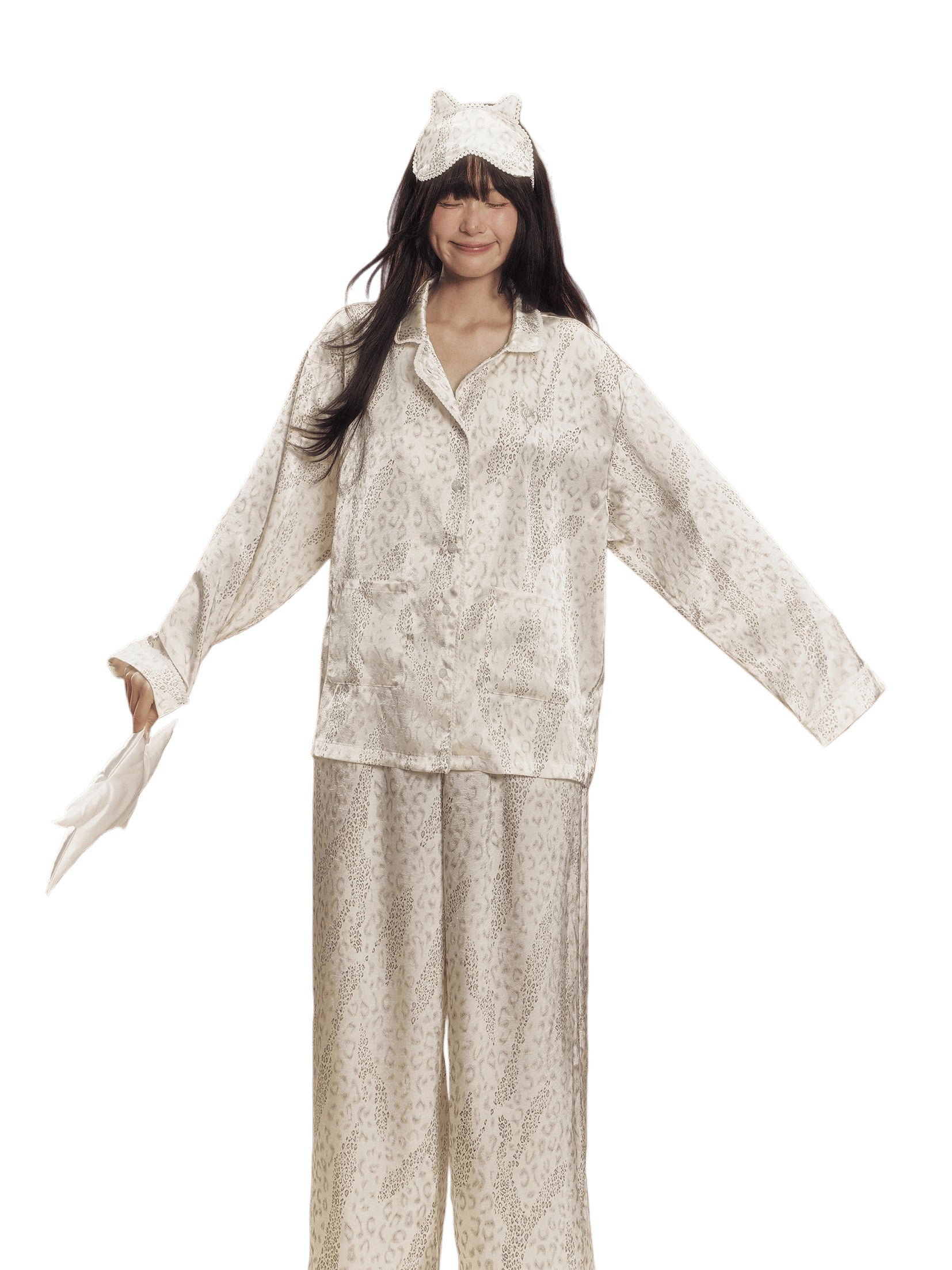 Glossy Satin Leopard Print Pajama Set