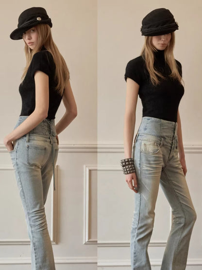 Sequin-Embroidered Mock-Neck Knit Turtleneck