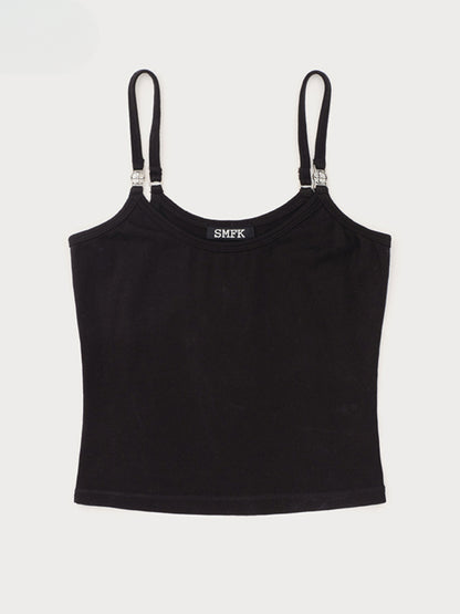 Solid-Color Simple Base Layer Slim-Fit Sports Camisole