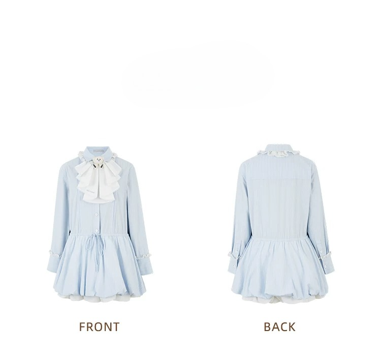 Smocked Bouquet Sleeve Waist-Cinching Mini Dress