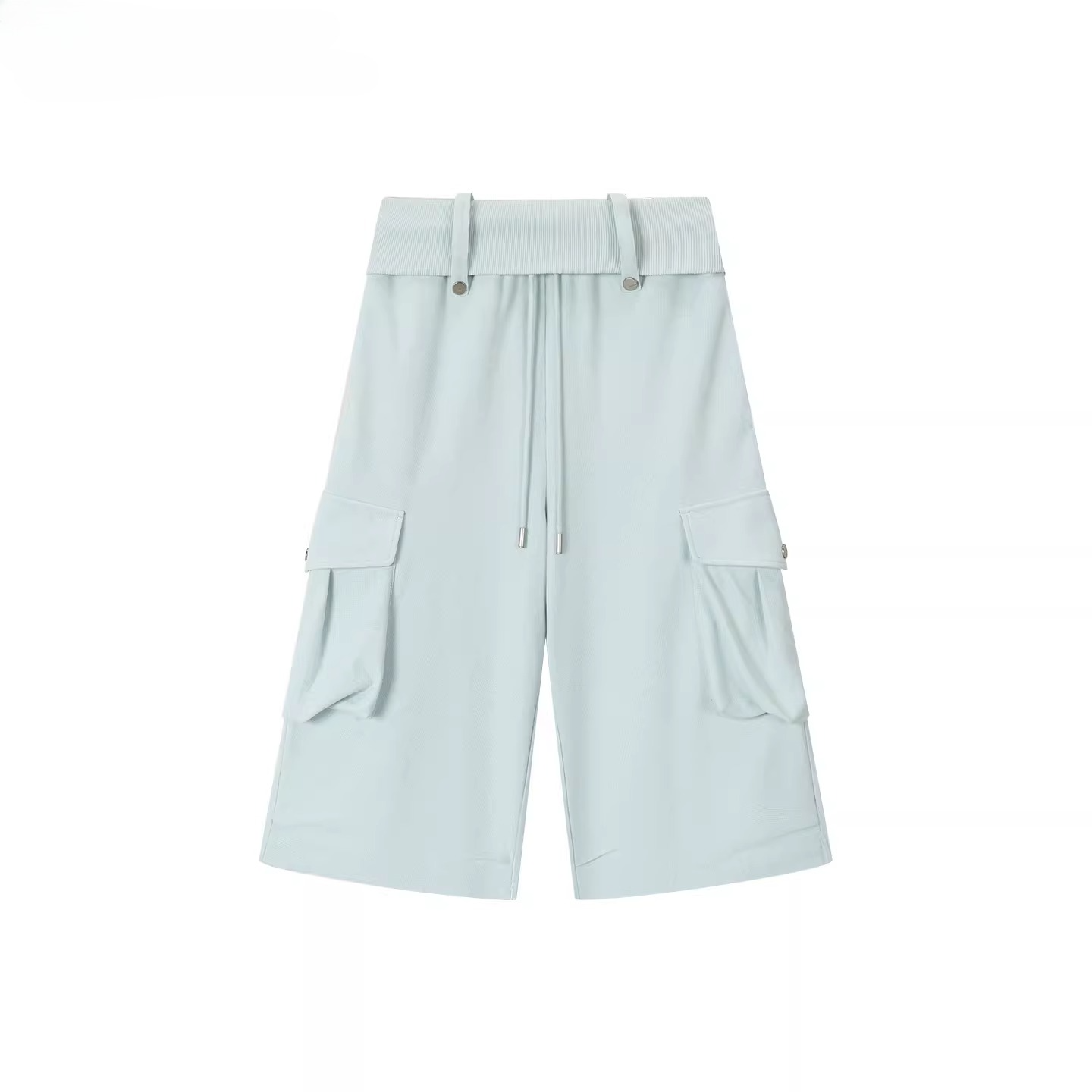 Waffle Knit Cargo Cropped Trousers
