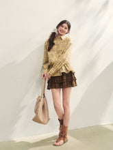 Ruffled Hem Waist-Cinching Checked Shirt - CHINASQUAD