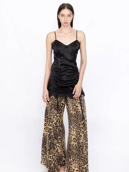 Deconstructed Wide-Leg Denim Jeans