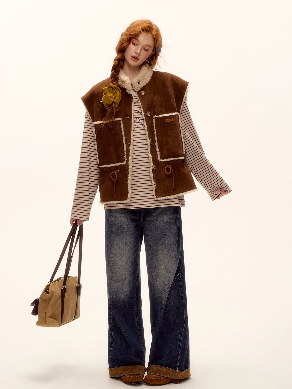 Striped Contrast Embroidered Shell T-Shirt