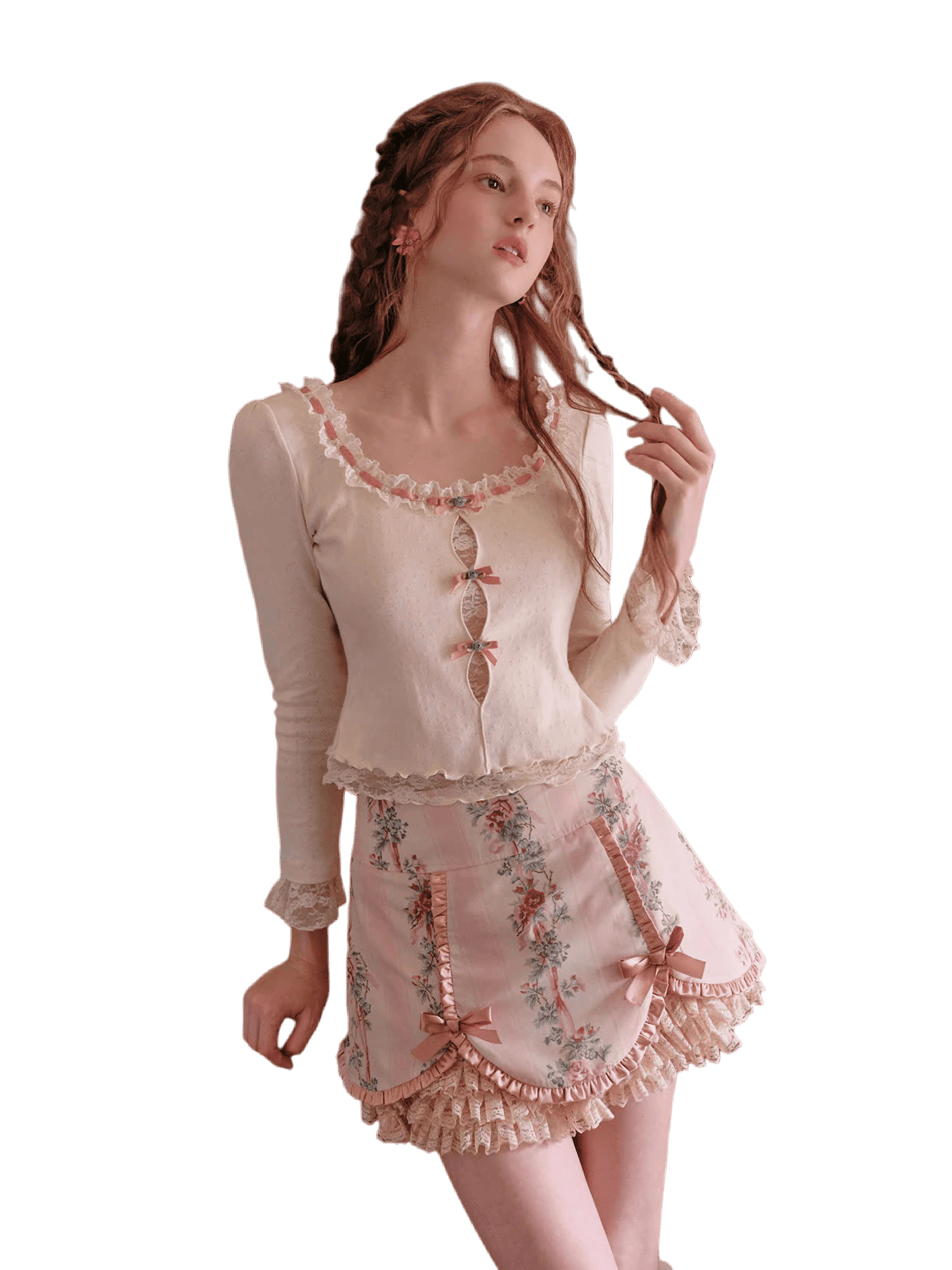 French Sweet Knit Long-Sleeve Base Crewneck