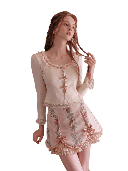 French Sweet Knit Long-Sleeve Base Crewneck