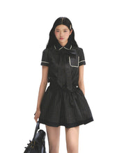 Bow Tie Plaid Dress - CHINASQUAD