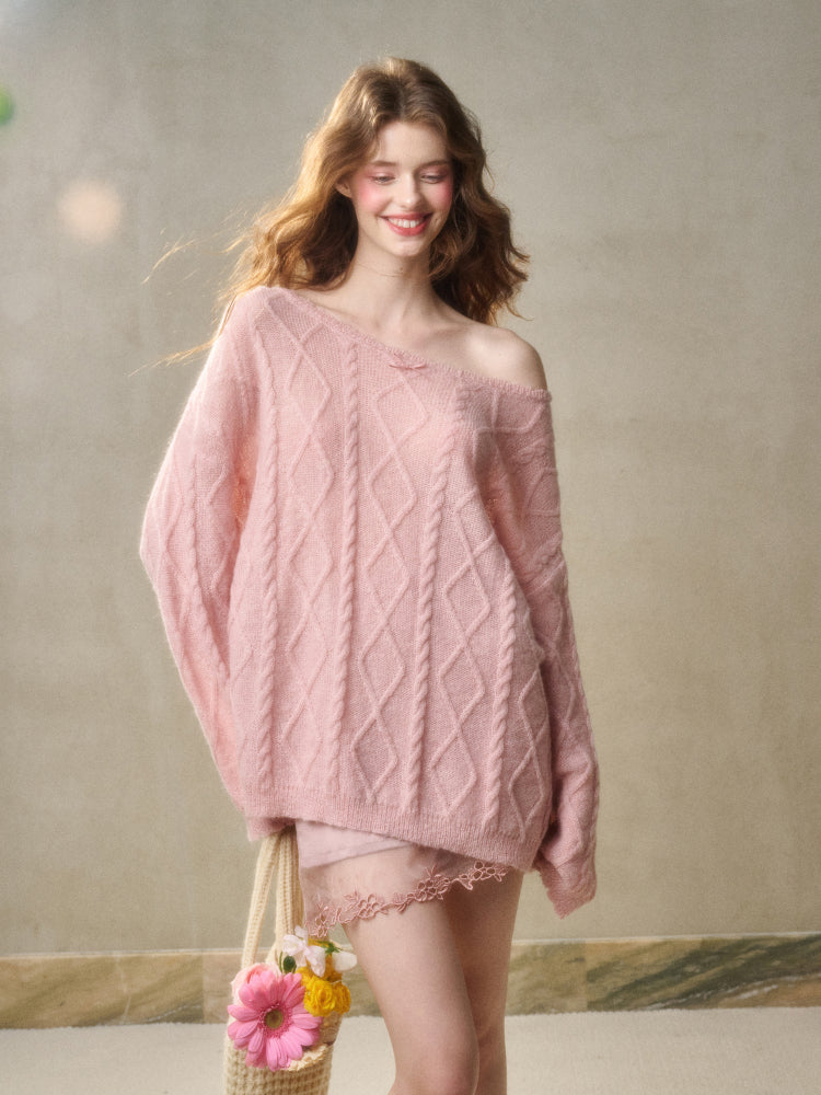 Pearl Mohair Knit Sweater