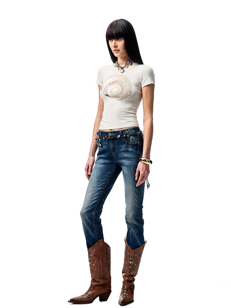 Hand-Woven Metal Flowers and Natural Stones Waist Chain - CHINASQUAD