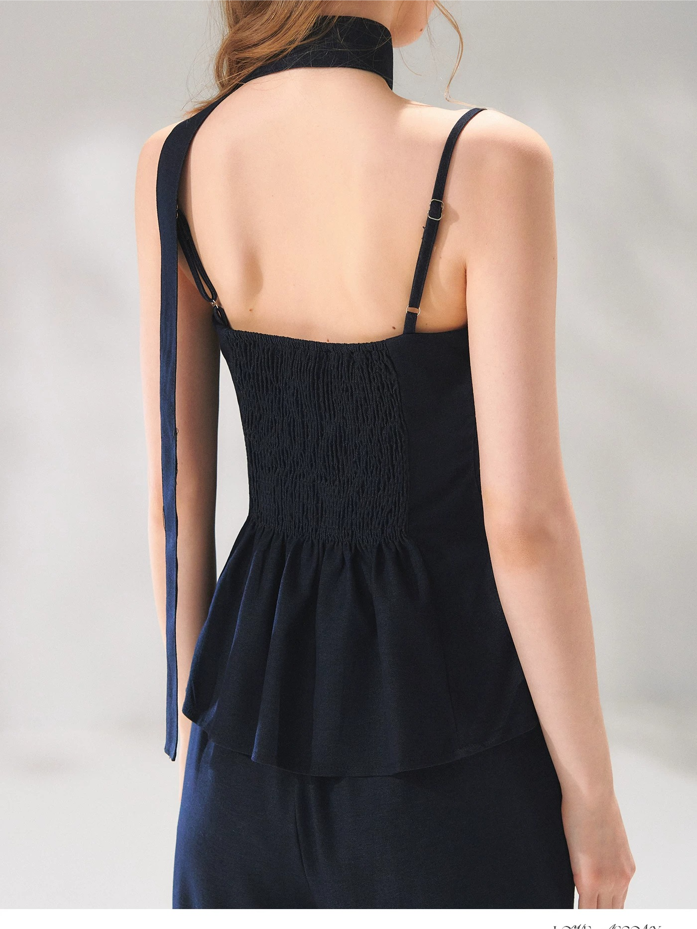 Denim-Inspired Camisole &amp; Wide-Leg Pants Set