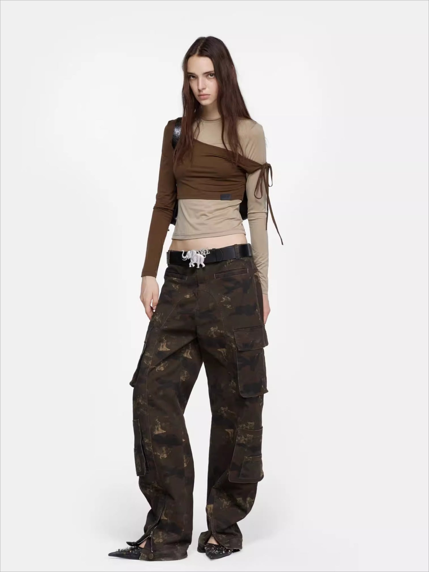 Faux Two-Piece Slim-Fit Long-Sleeve