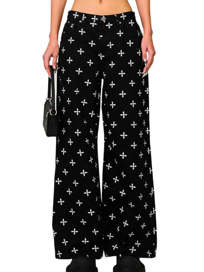 Black Garden Classic Wide-Leg Jeans