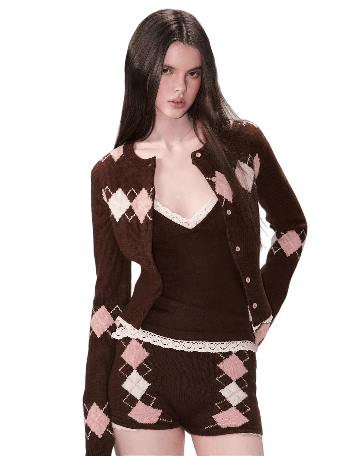 Wool Blend Knit Three-Piece Set