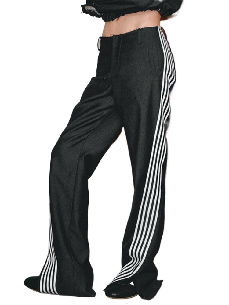 Striped Straight Suit Pants