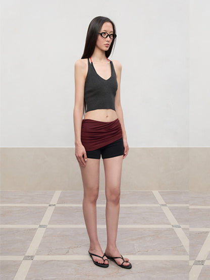 V-Neck Halter Layering Knit Vest