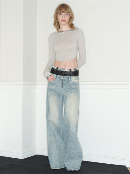 Vintage Dual Waistband Straight-Leg Jeans