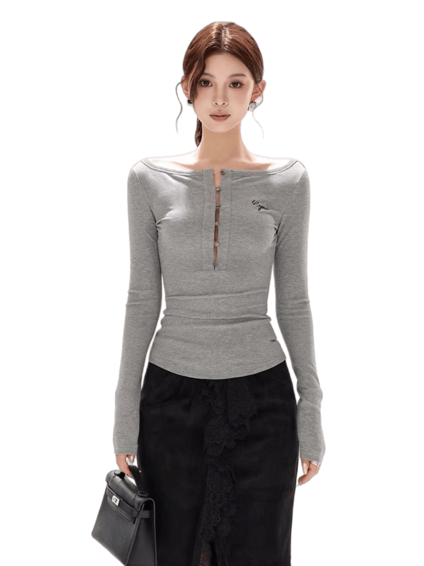 Button-Detail Slim-Fit Knit Base Layer