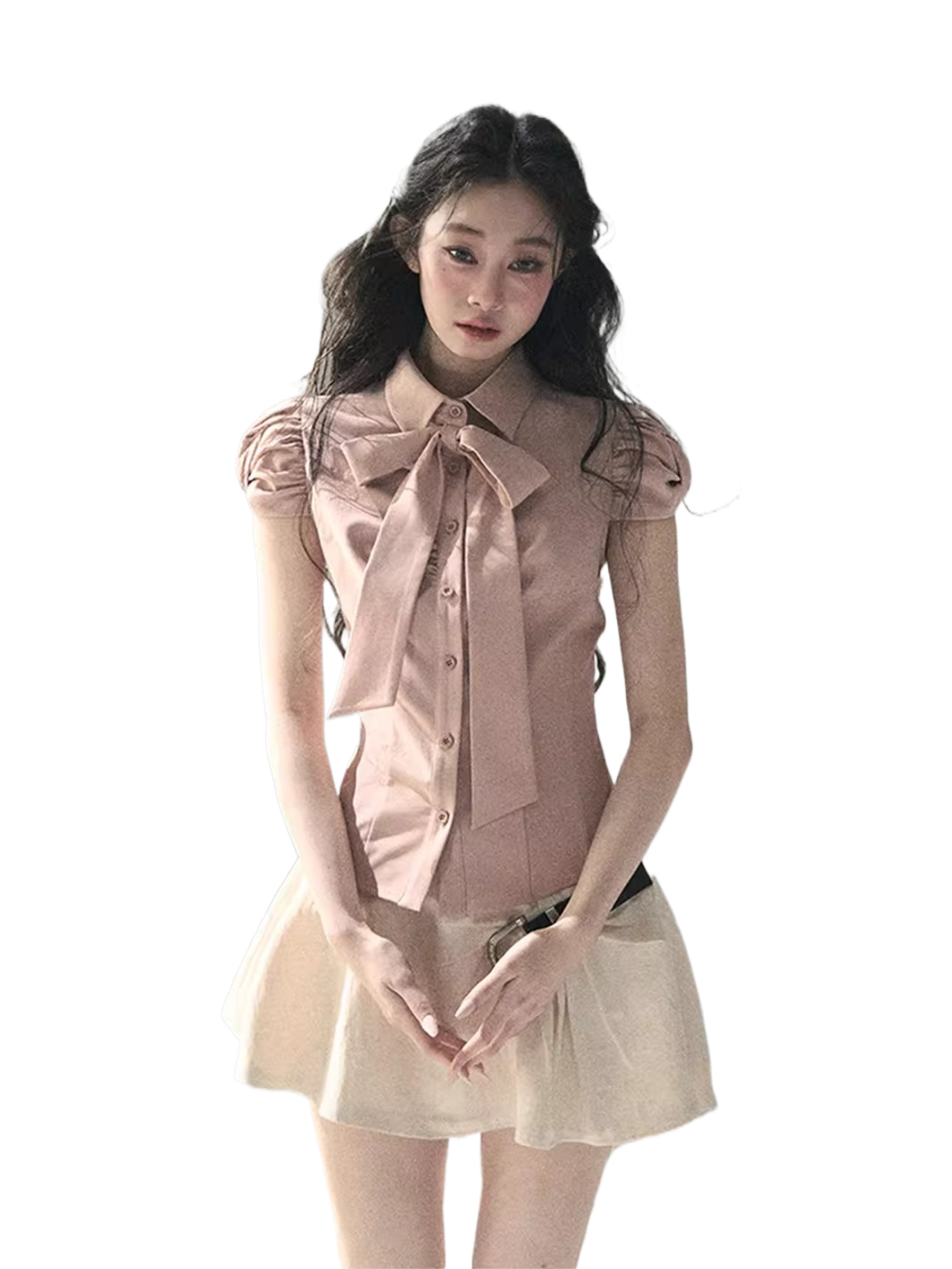 Powder Whisper Bow Shirt