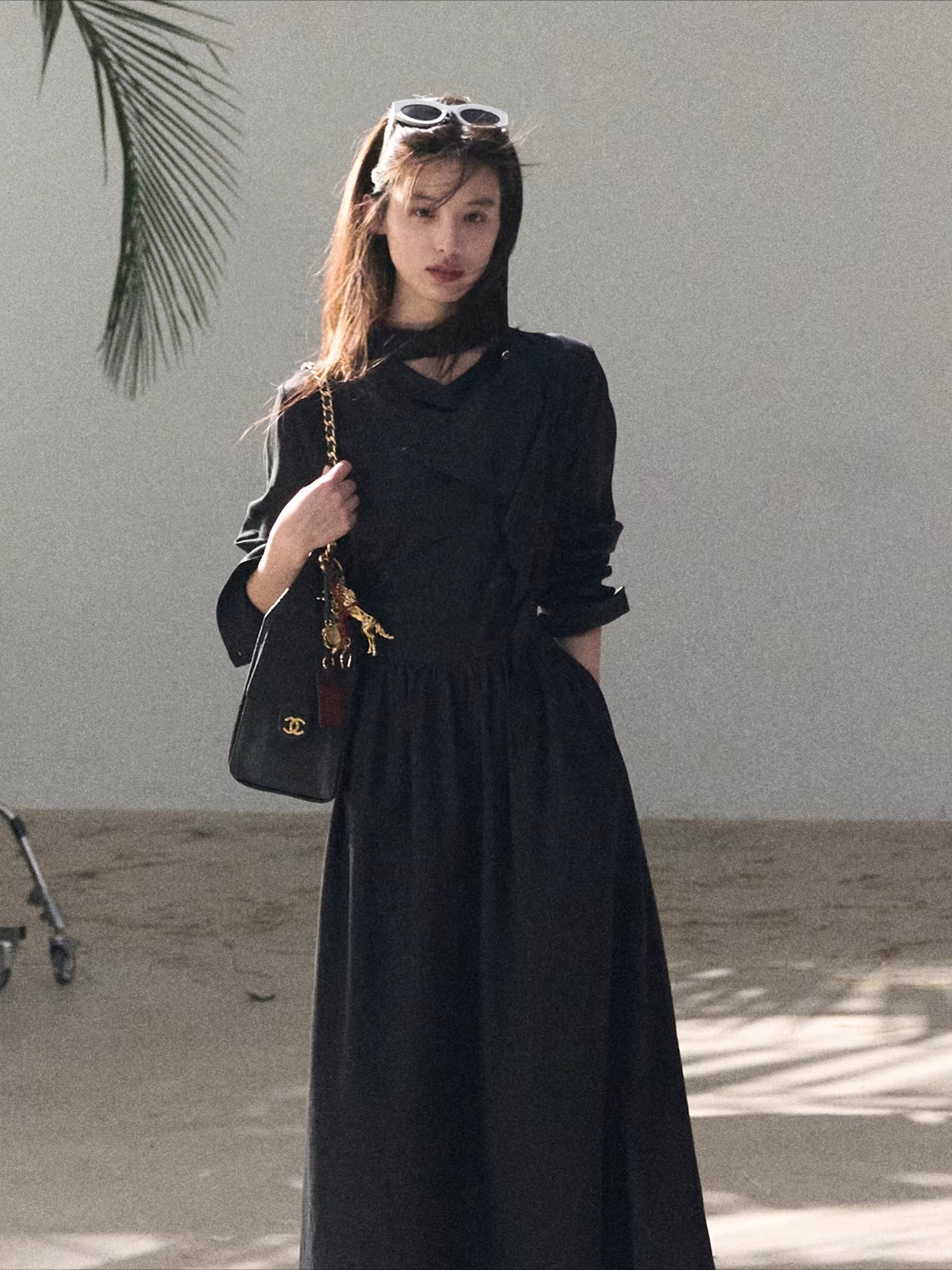 Ribbon Waist-Cinched Maxi Dress