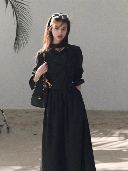 Ribbon Waist-Cinched Maxi Dress