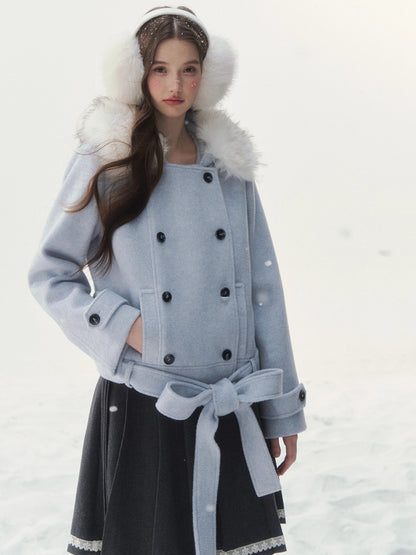 Vintage Double-Breasted Wool-Blend Jacket