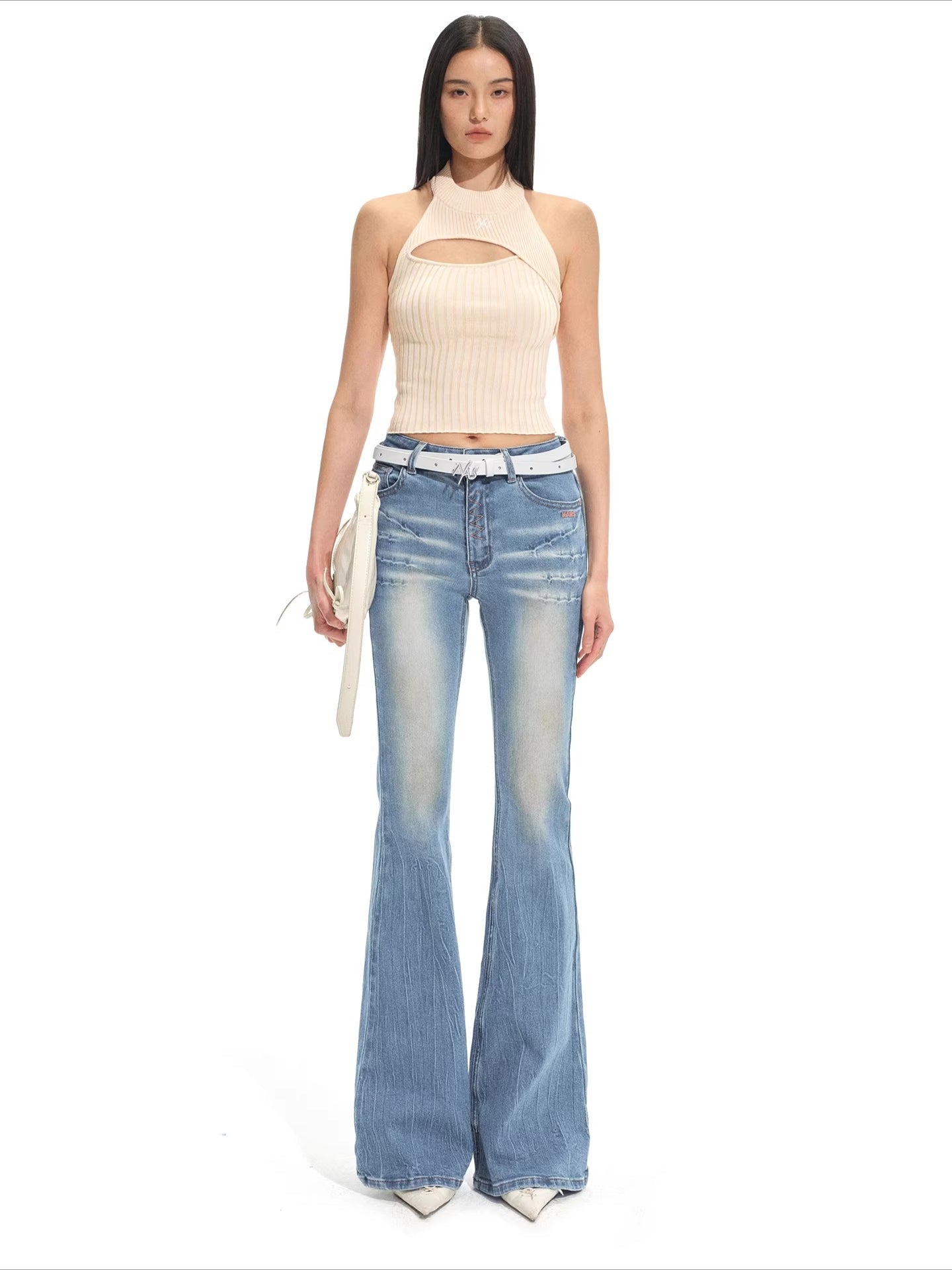 Sculpted Flare Denim Pants