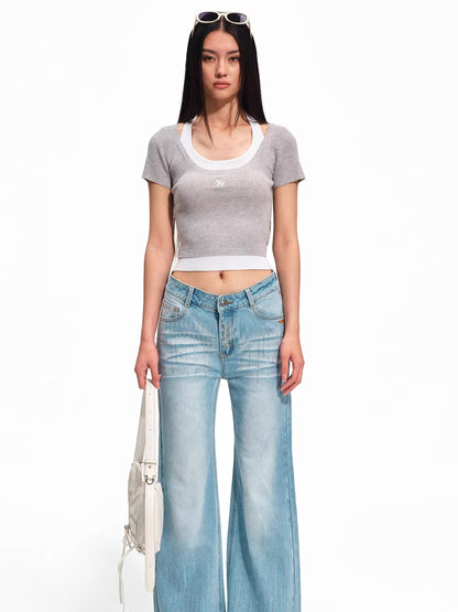 Academy Layered Wool-Blend Halter Tee