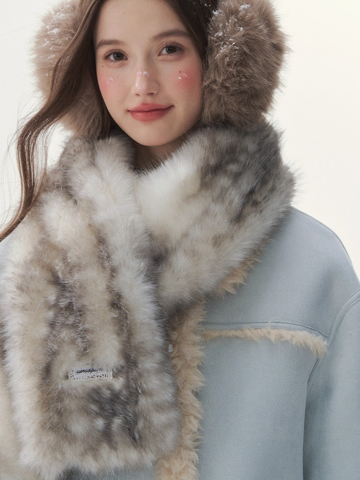 Fuzzy Bambi-Inspired Faux Fur Scarf