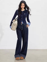 MacyMccoy Plaid Patchwork Wide-Leg Jeans - CHINASQUAD
