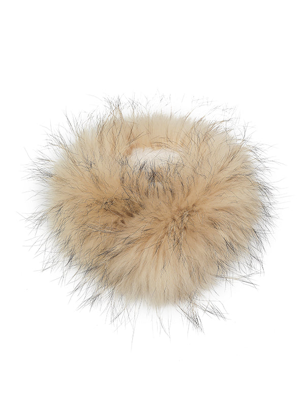 Raccoon &amp; Rabbit Fur Double-Sided Scarf